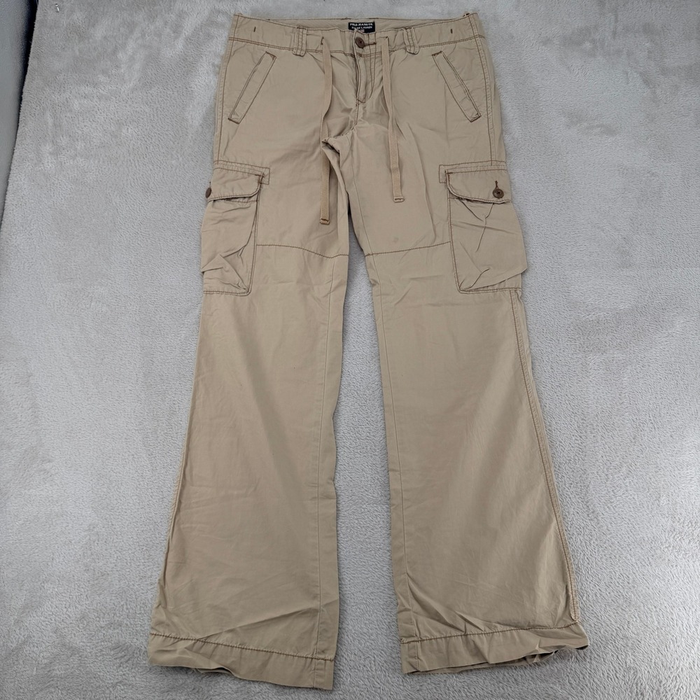 Polo Jeans Co Ralph Lauren Womens Cargo Pants 8 Tan Preowned Wide Leg Y2K
